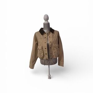Miou Muse Tan Jacket with Brown Collar